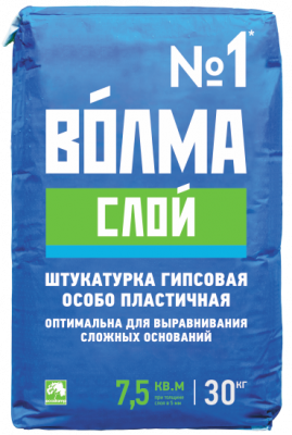 Штукатурка гипсовая ВОЛМА СЛОЙ 30 кг