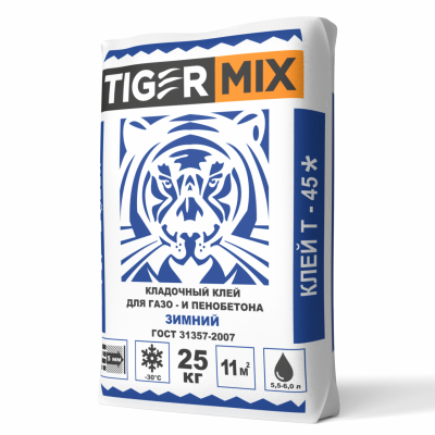 Клей для блоков зимний Tigermix Т-45 25кг3